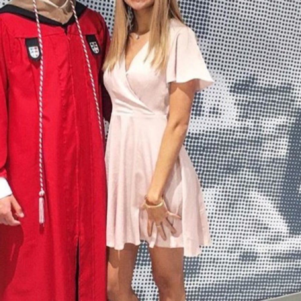 Pink satin dress